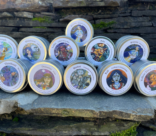 Sacred Feminine and Divine Energy 6oz Goddess Candle Tin. Spiritual candle. Pagan, Wiccan, and meditation altars