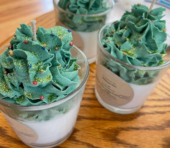 Christmas Tree Whipped Candle